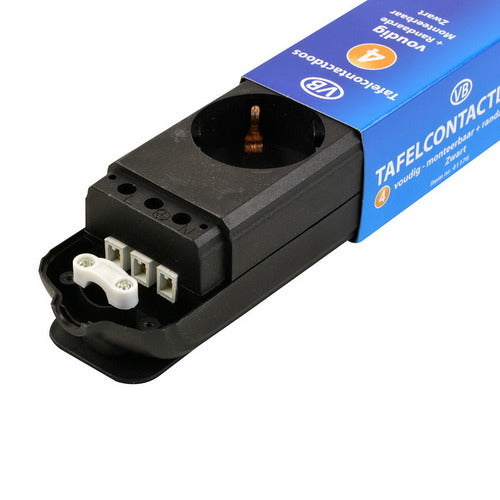 Vb 41176 Tischsteckdose 4-fach + RA ohne Kabel schwarz