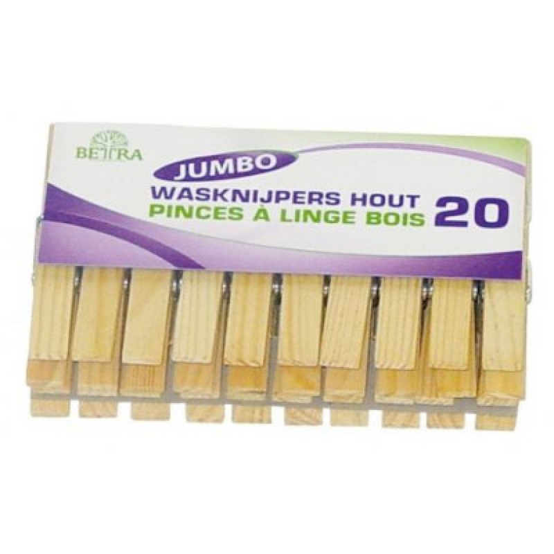 Luva Wäscheklammern, Jumbo-Holz, 20er-Set