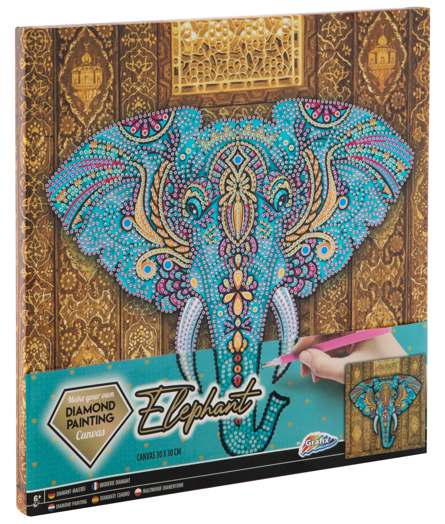 Elefant der Leinwand Diamant Malerei, 30 x 30 cm