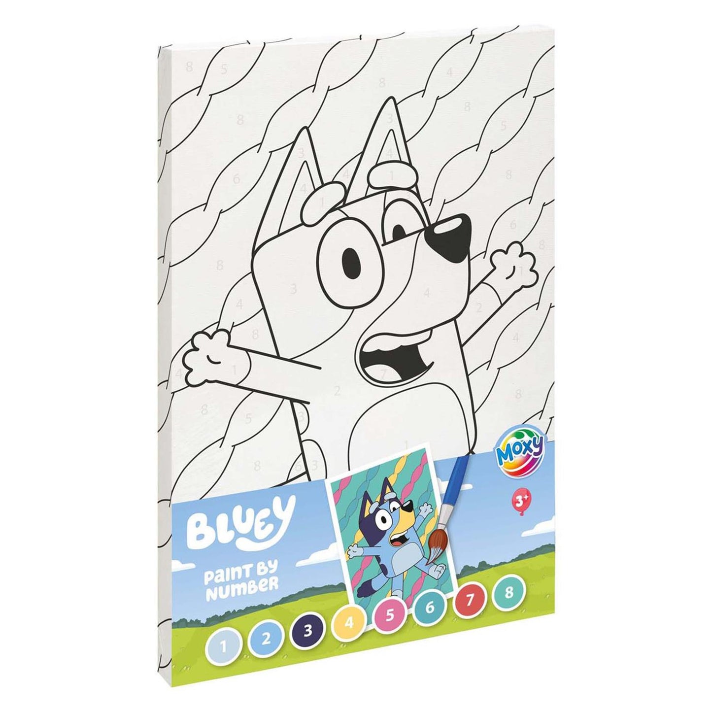Moxy Bluey Malen nach Zahlen auf Leinwand
