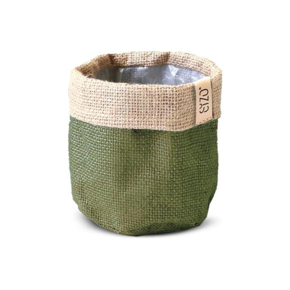 Sizo Sizo wasserdichte Pflanzenbeutel Jute 11 cm Olivengrün