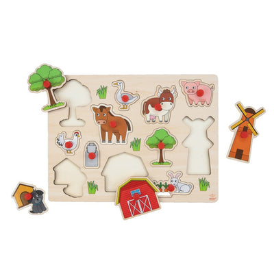 Noppen Puzzle Wood Farm, 12st.