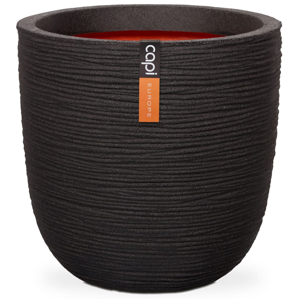 Capi Capi Flowerpot Natur Rib 35x34 cm Schwarz KBLR932