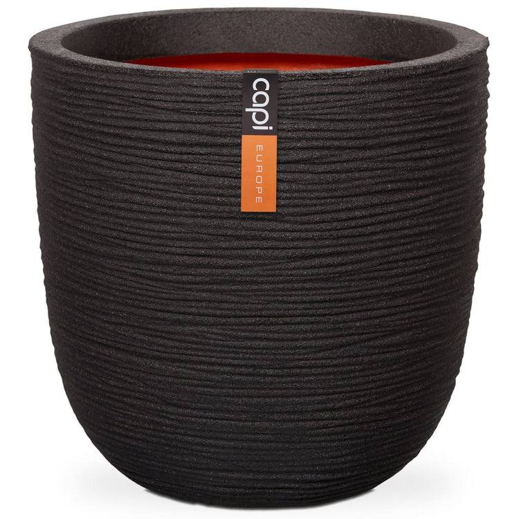 Capi Capi Flowerpot Natur Rib 35x34 cm Schwarz KBLR932