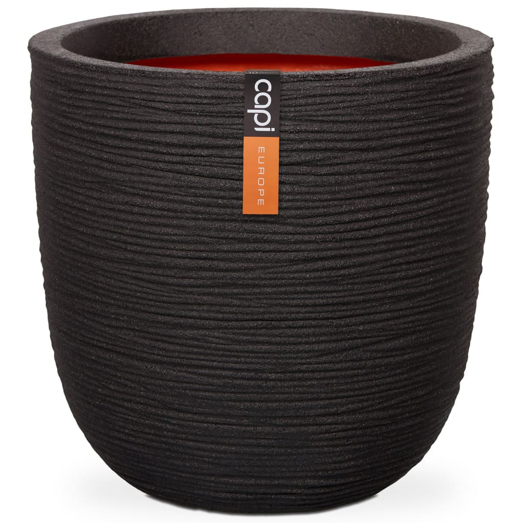 Capi Capi Flowerpot Natur Rib 43x41 cm Schwarz KBLR933