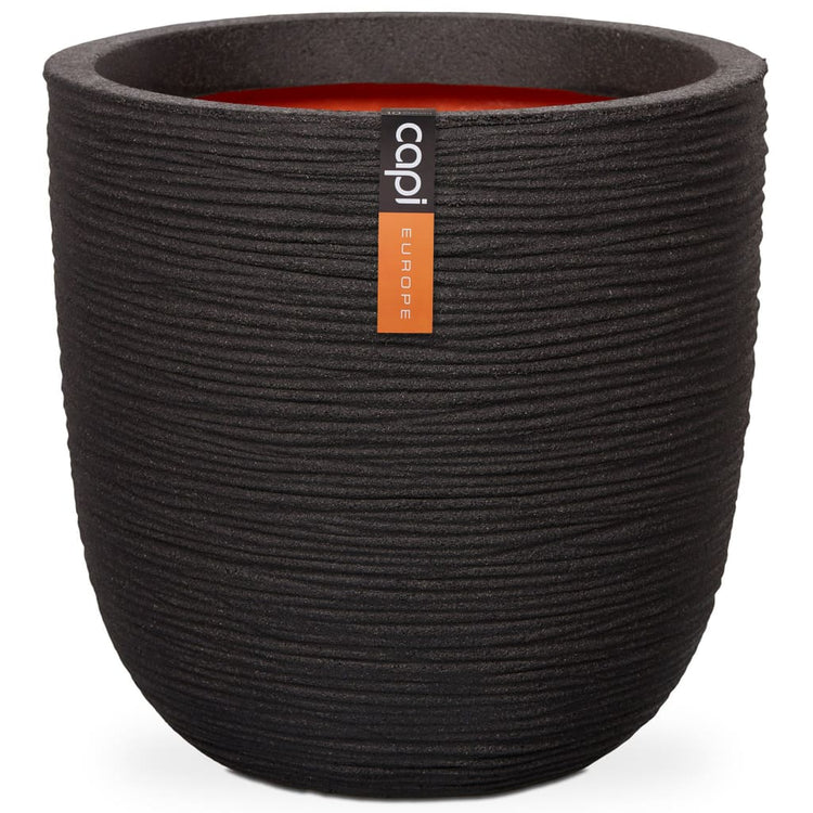 Capi Capi Flowerpot Natur Rib 43x41 cm Schwarz KBLR933
