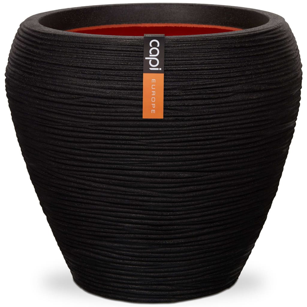 Capi Capi Flowerpot Nature Rib Kader 42x38 cm Schwarz KBLR362