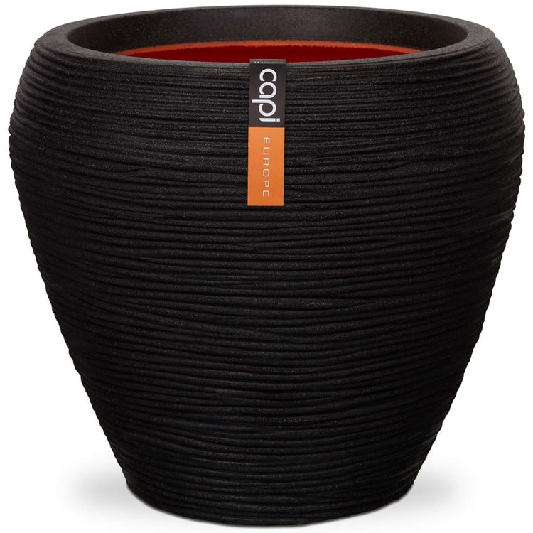 Capi Capi Flowerpot Nature Rib Kader 42x38 cm Schwarz KBLR362