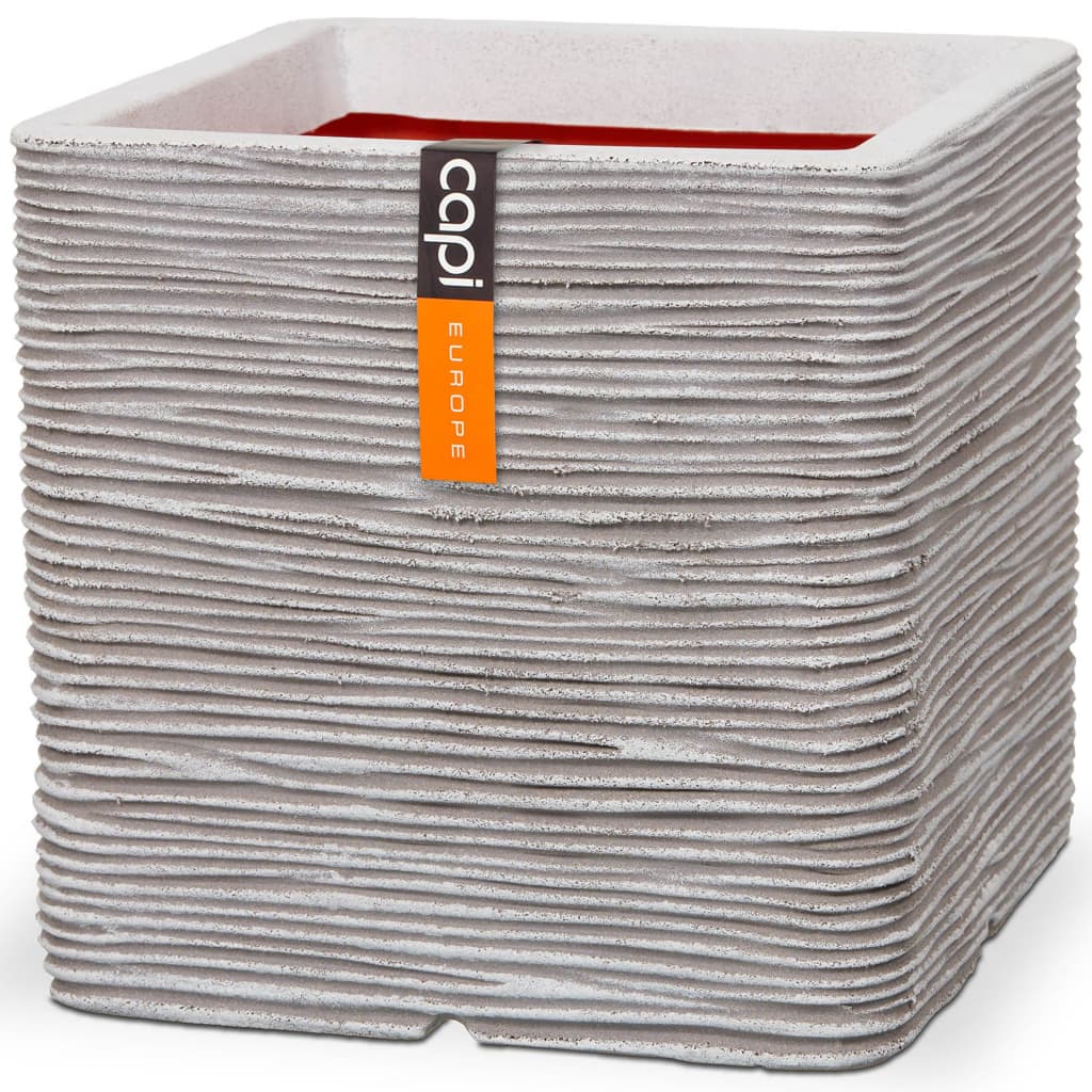 Capi Capi Pflanzer Natur Rib Square 30 x 30 cm Elfenbein -ausgelöster KOFI902