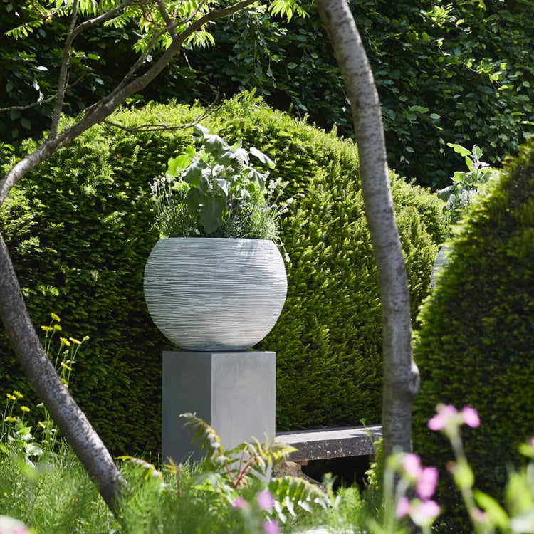 Capi Capi Flowerpot Natur Rib Sphärisch 62 x 48 cm Elfenbein -ausgelöschtes Kofi271
