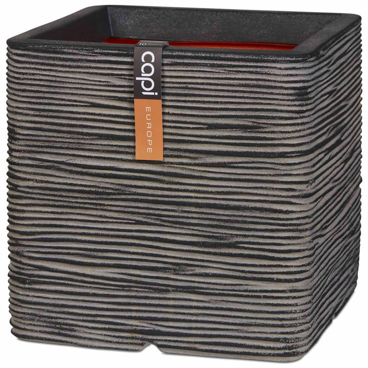 Capi Capi Pflanzer Natur Rib Square 30 x 30 cm Anthrazit Kofz902