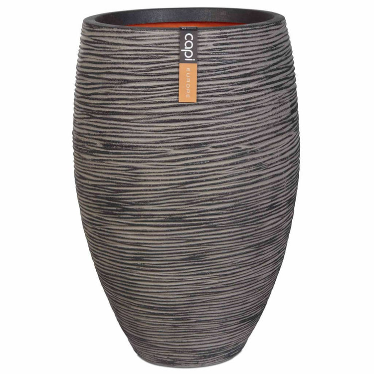 Capi Capi Flowerpot Natur Rib Elegant Deluxe 40x60 cm Anthrazit PKOFZ1131