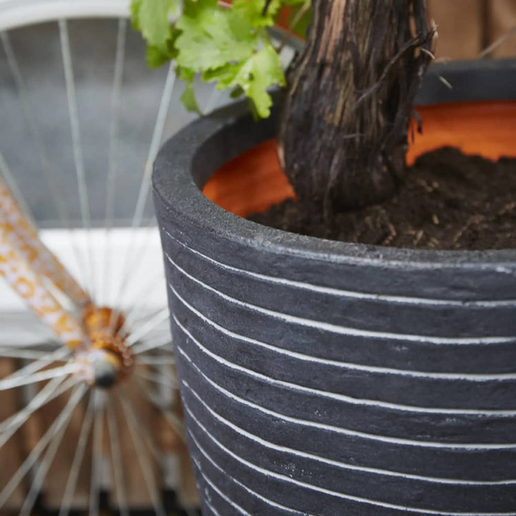 Capi Capi Flowerpot Nature Row elegant niedrig 46x58 cm Anthrazit krwz783