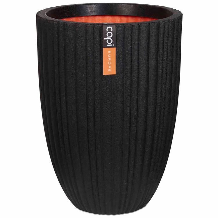Capi Capi Flowerpot Urban Tube Elegant niedrig 46x58 cm Schwarz PKBLT783