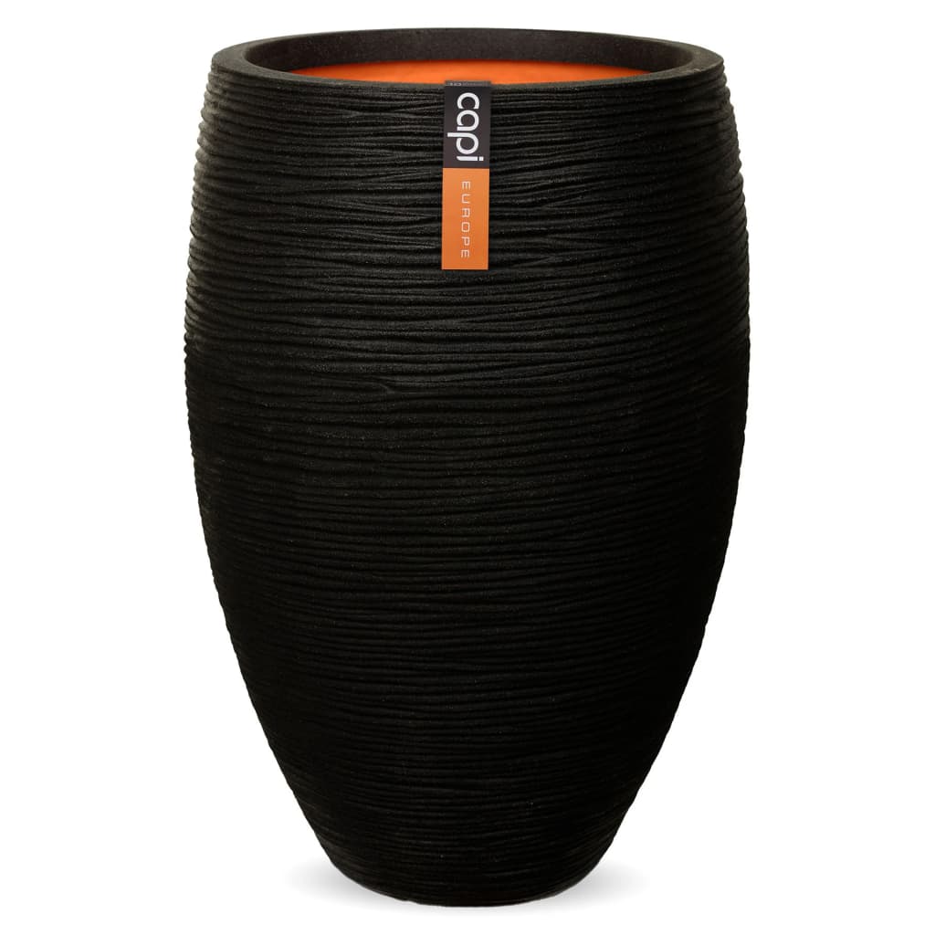 Capi Capi Flowerpot Natur Rib Elegant Deluxe 45x72 cm schwarz