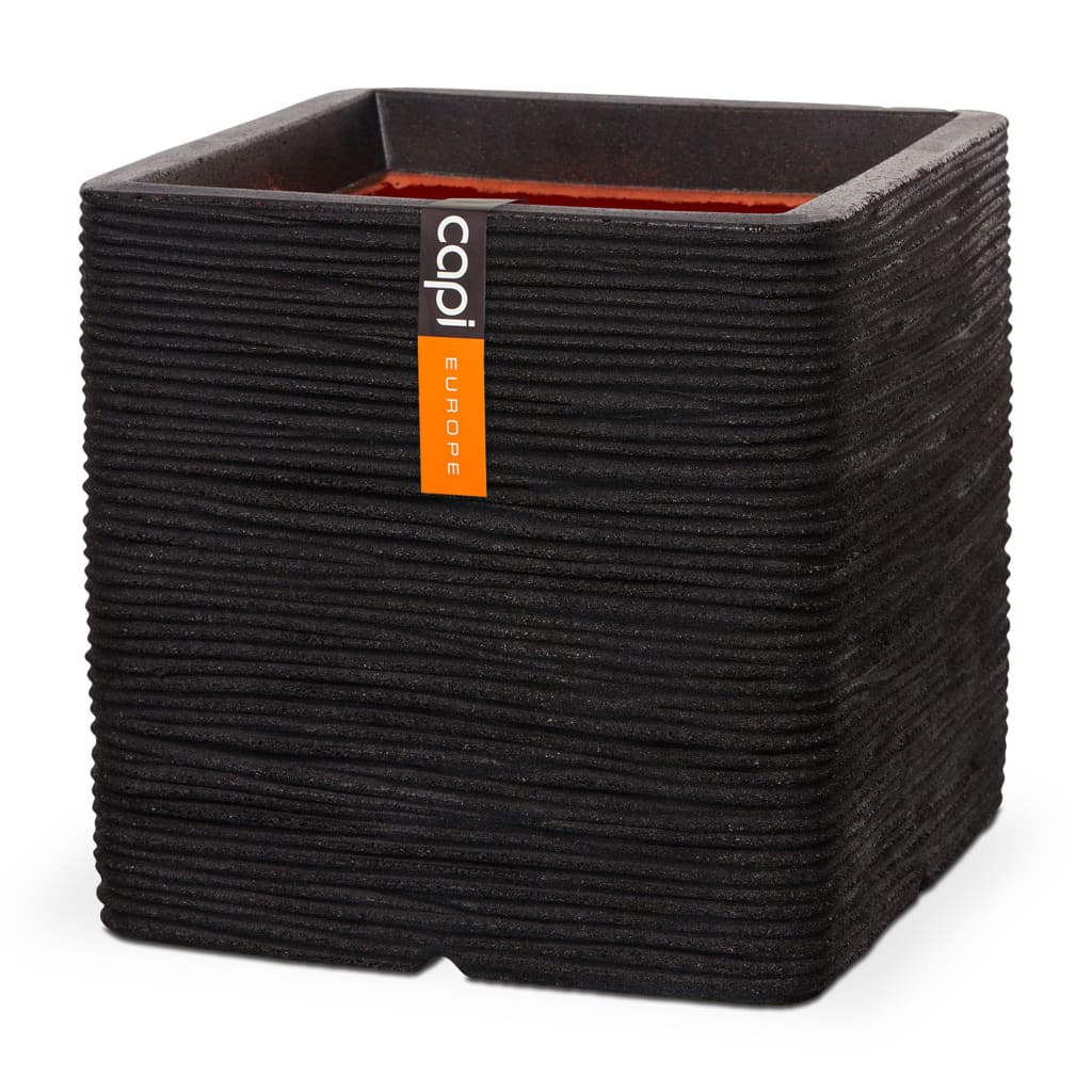 Capi Capi Pflanzer Natur Rib Square 50x50 cm Schwarz