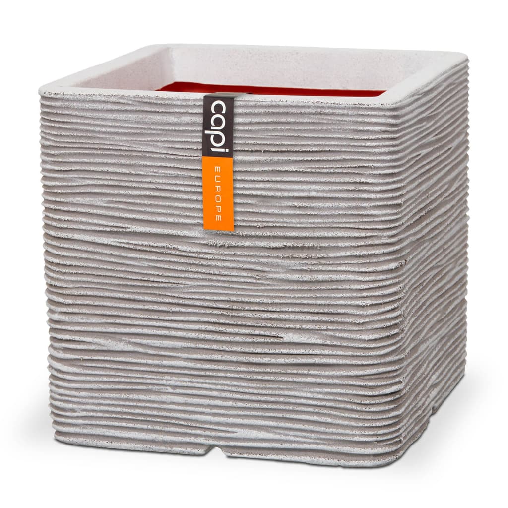 Capi Capi Pflanzer Natur Rib Square 50x50 cm Elfenbeinfarbe