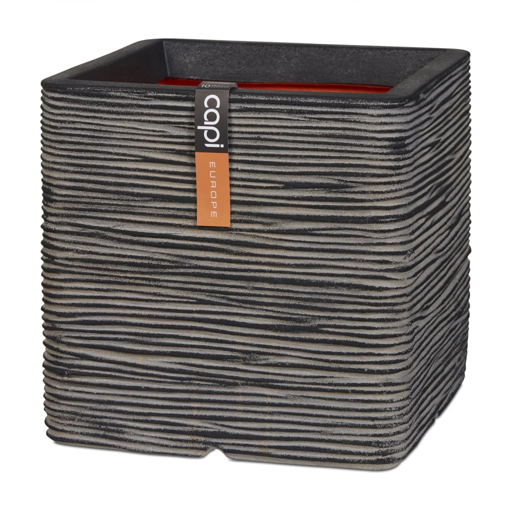 Capi Capi Pflanzer Natur Rib Square 50 x 50 cm Anthrazit