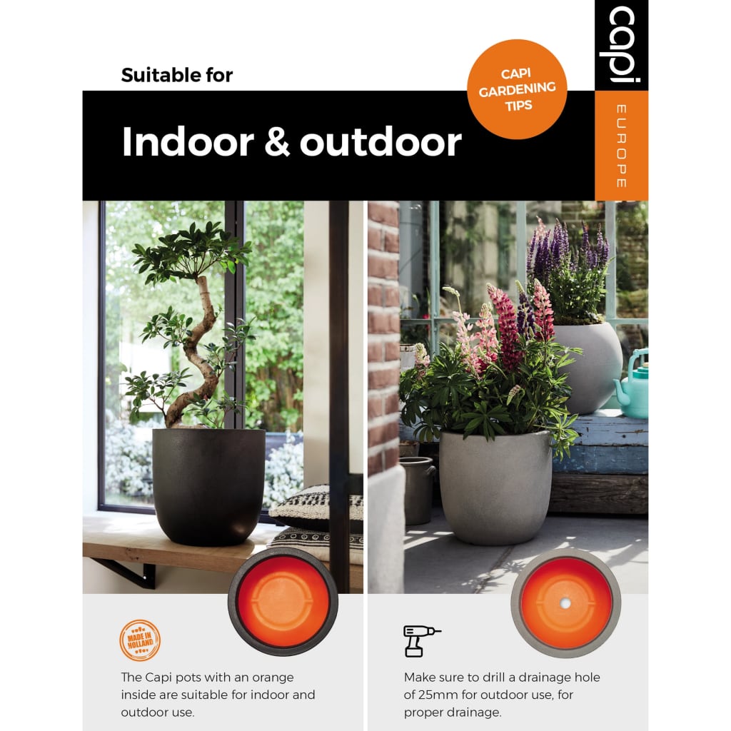 Capi Capi Flowerpot Urban Tube taps 55x52 cm dunkelgrau