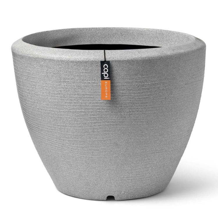 Capi Capi Blumenpot Arc Granit verjüngter niedriger 34x25 cm Elfenbeinfarbe