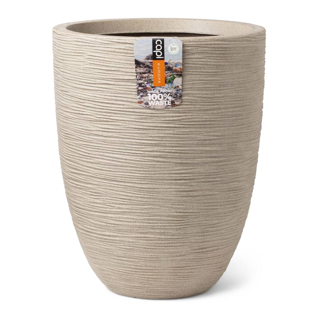 Capi Capi Pflanzer waschen rib elegant niedrig 34x46 cm terrazzo beige