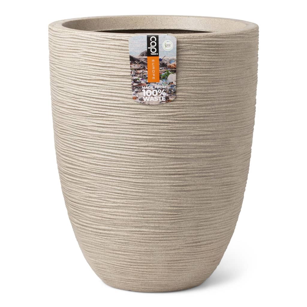 Capi Capi Pflanzer waschen rib elegant niedrig 46x58 cm terrazzo beige