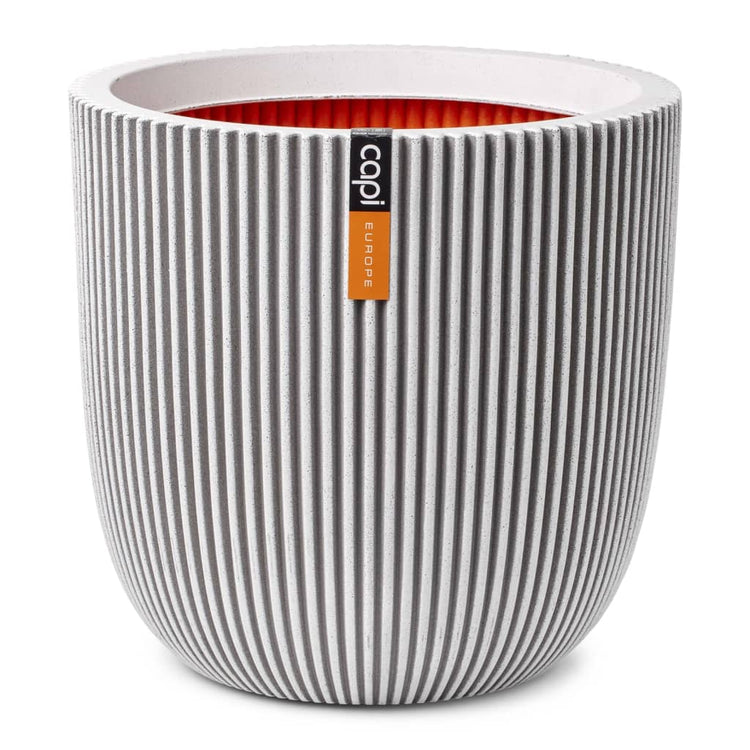 Capi Capi Pflanzer Groove 35x34 cm Elfenbeinfarbe