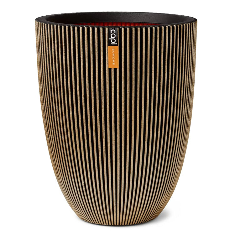 Capi Capi Flowerpot Groove elegant 34x46 cm schwarz und goldfarben