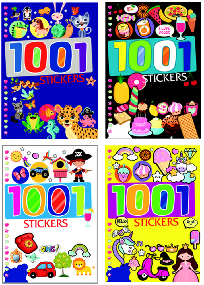 1001 Stickerbuch. 4 sortiert 41 Seiten 3+