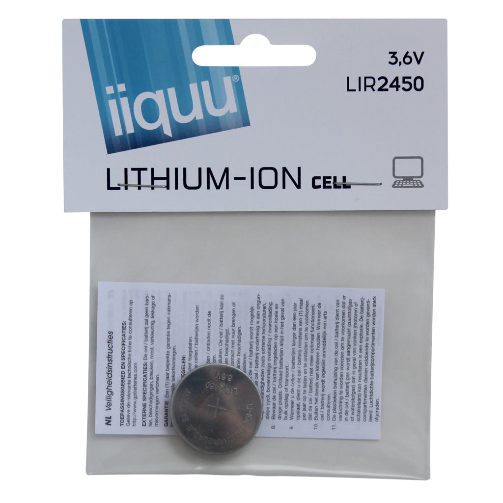Iiquu iiquu button cell li-Ion lir2450