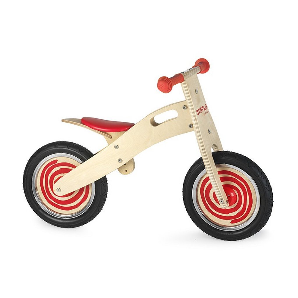 Holzballe -Fahrrad einfach rot
