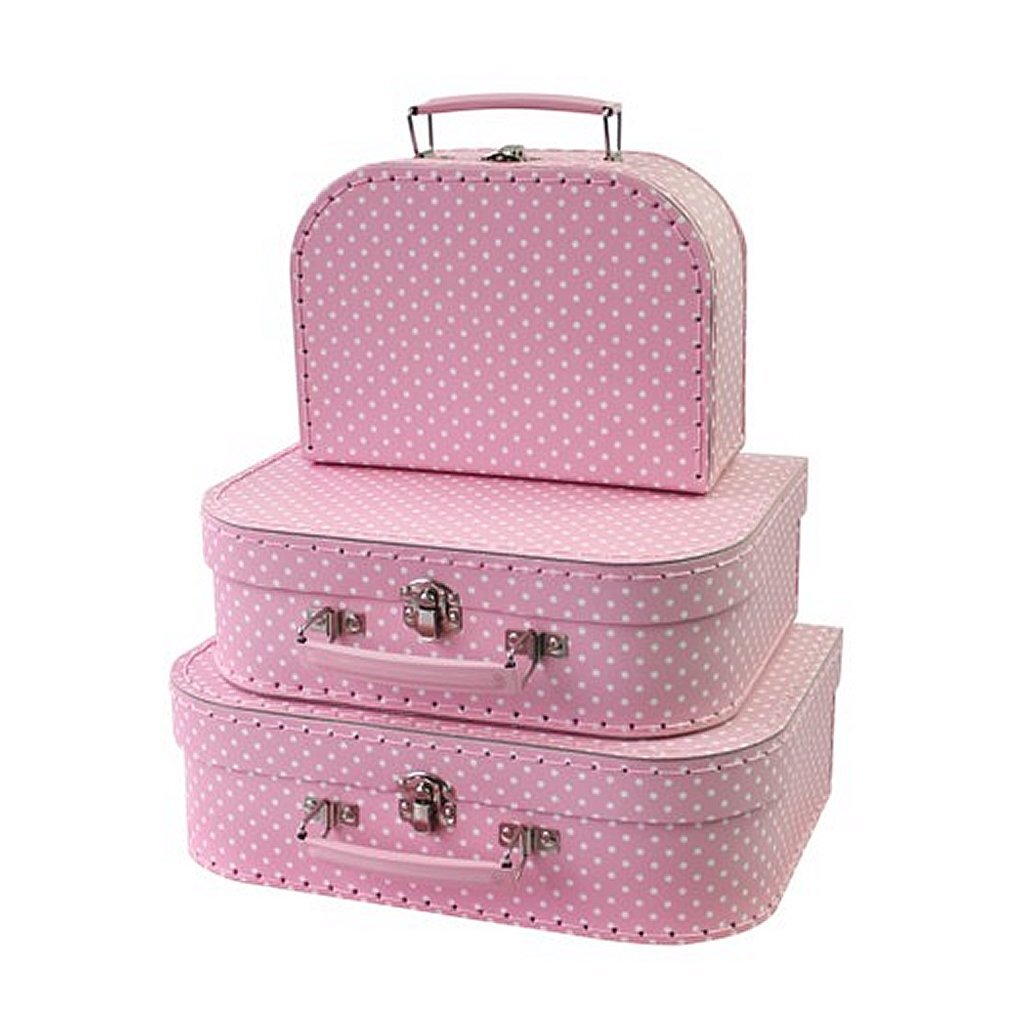 Einfach für Kinder einfach für 3-teilige Gepäckset Polkadot Pink