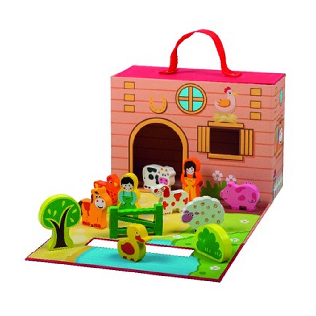 Einfach für Kinder einfach für Bauernhof mit Holztieren 12-teilig