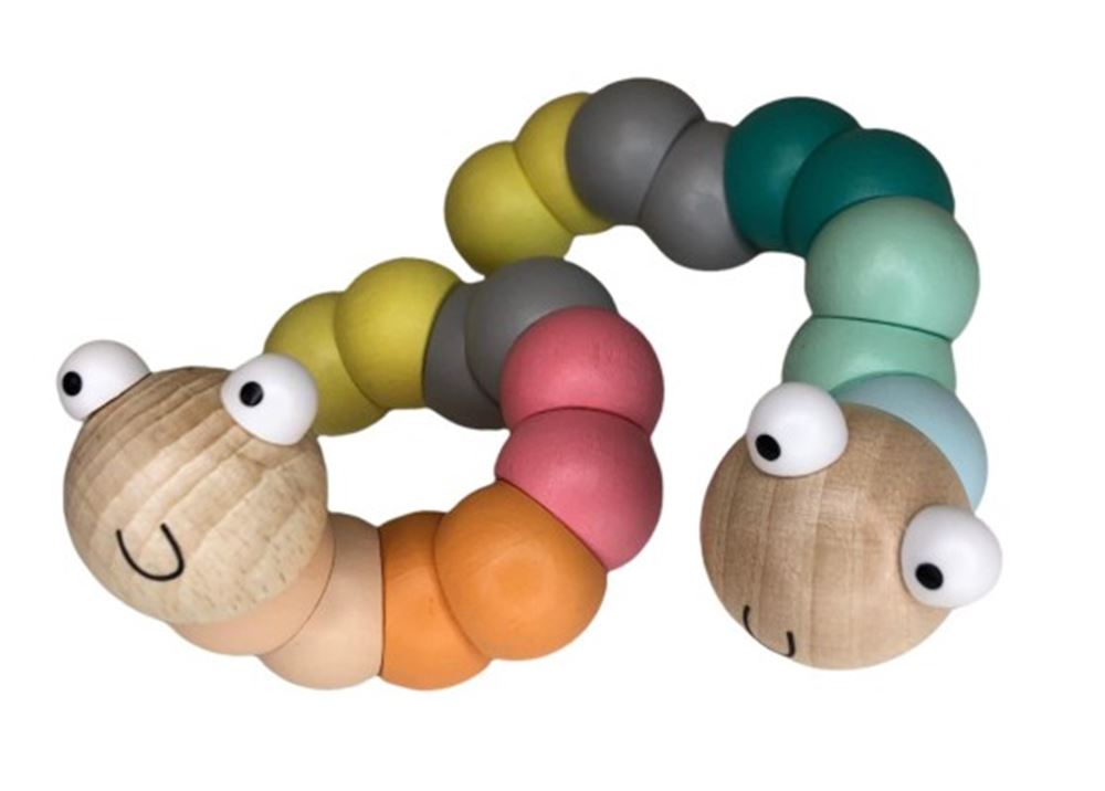 Wackeliger Holzwurm. Pastellfarbe. 3+