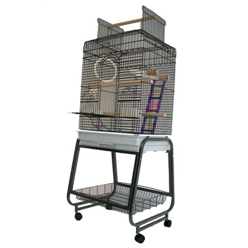 Starke starke Papagei Cage Villa 56x43x154 cm Silbergrau 93025