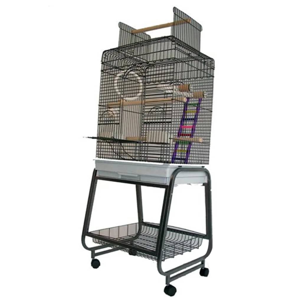 Starke starke Papagei Cage Villa 56x43x154 cm Silbergrau 93025