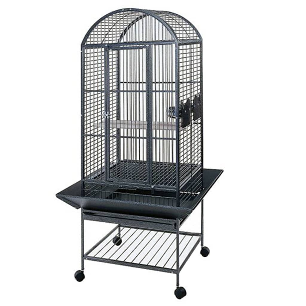 Starke starke Papagei Cage Villa Minerva 46x46x144 cm Silbergrau 93017