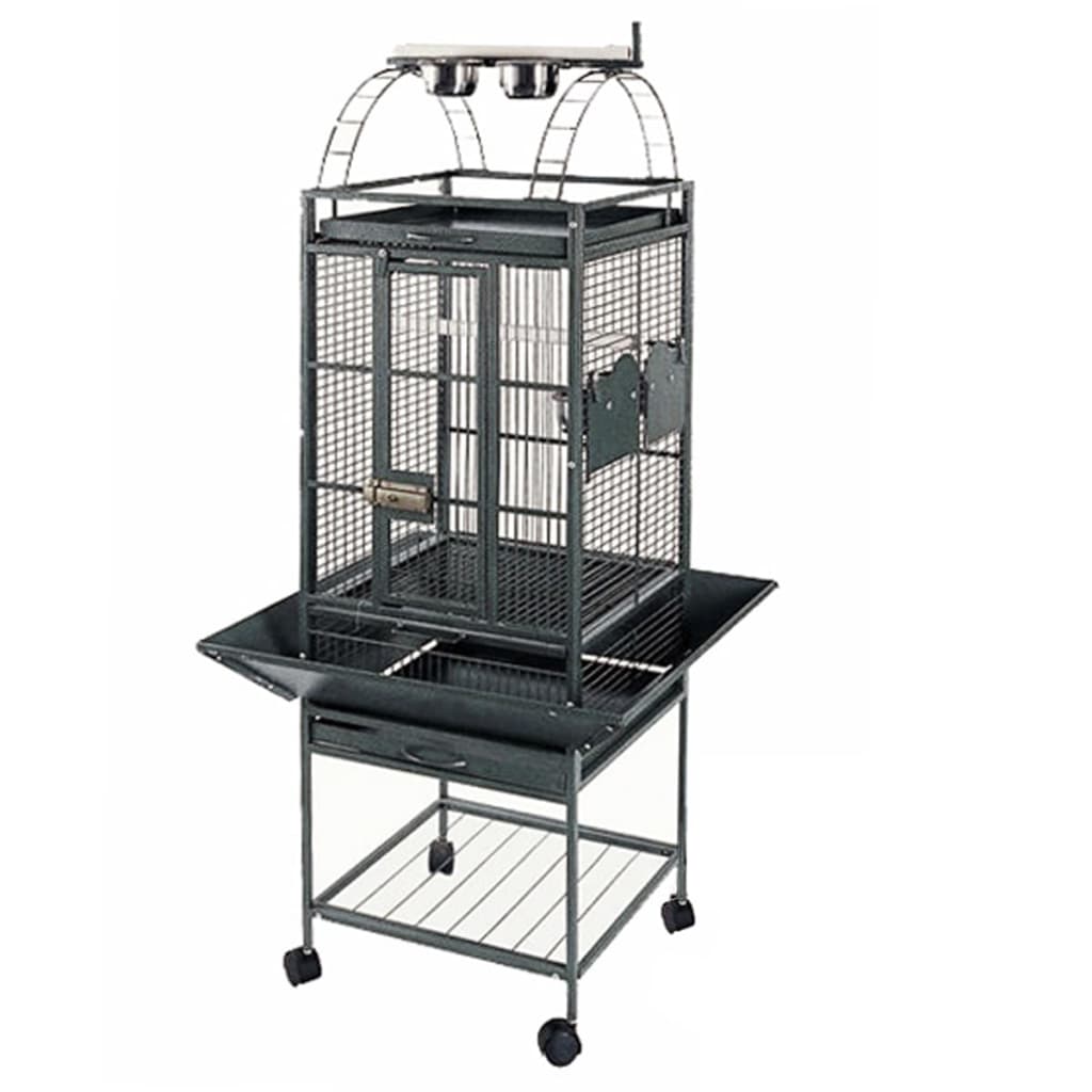 Starke starke Papagei Cage Villa Helios 46x46x149 cm Silbergrau 93016