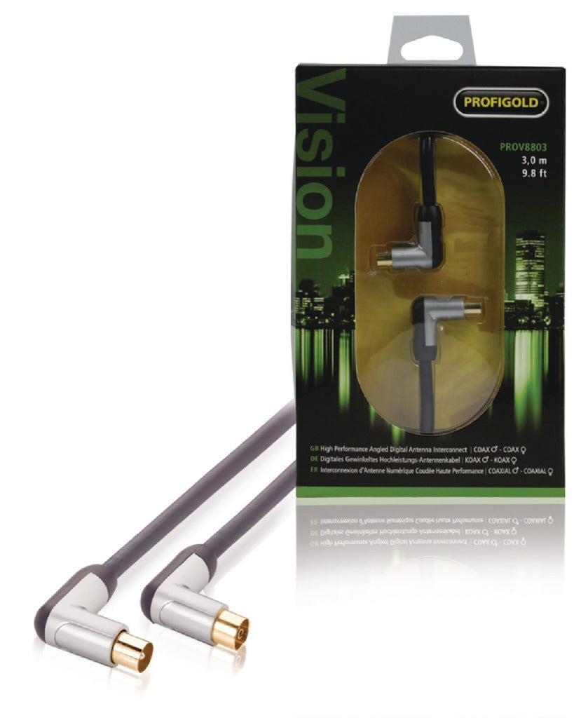 Profigold Profigold Prov8803 Coax Cable Male auf Frauen auf Aktien 3,00 m schwarz