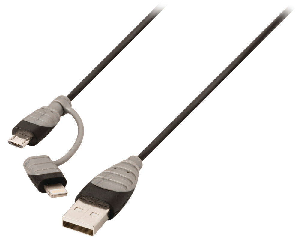 Bandridge Bandridge BBM39400B10 2-in-1-Daten und Ladungskabel USB Micro-B Männlich + LightningAdapter A männlich 1,00 m Schwarz