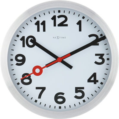 Nächste Zeit NEXTIME NE-3999AR WALL-TOCK-Schleife. 35 cm, gebürstetes Aluminium, #039;