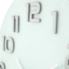 Nächste Zeit NEXTIME NE-8817WI WALL Clock Slide. 30 x 3,5 cm, Glas, weiß, 'edelrunde'