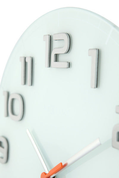 Nächste Zeit NEXTIME NE-8817WI WALL Clock Slide. 30 x 3,5 cm, Glas, weiß, 'edelrunde'