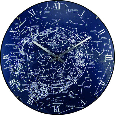 Nächste Zeit NEXTIME NE-3165 WALKTOCK-RIEB. 35 cm, Glasball, 'Milchstraße Kuppel' '