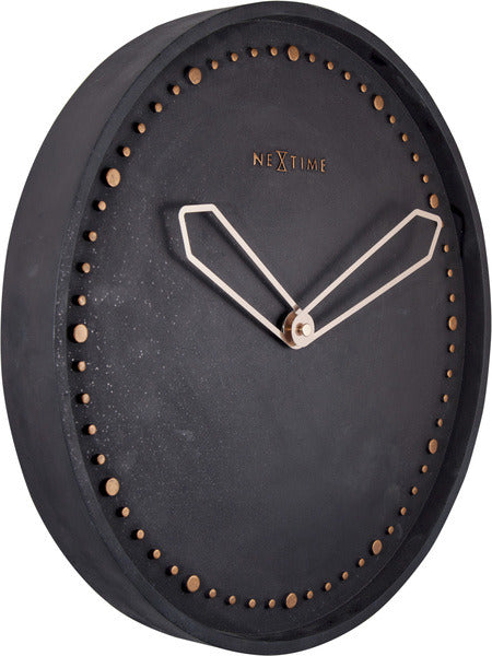 Nächste Zeit NEXTIME NE-3197 SWW WALL Clock Slide. 35 cm, Polyresin, schwarz