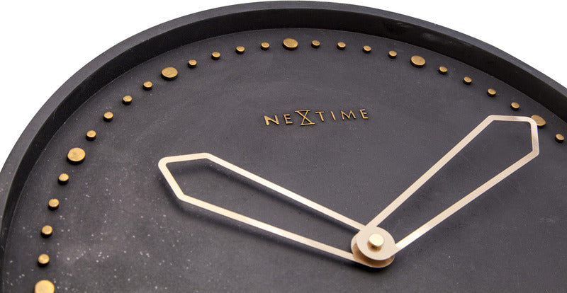 Nächste Zeit NEXTIME NE-3197 SWW WALL Clock Slide. 35 cm, Polyresin, schwarz