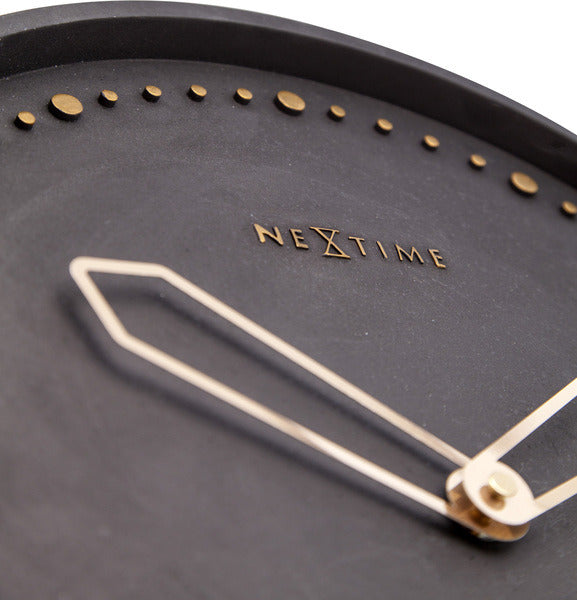 Nächste Zeit NEXTIME NE-3197 SWW WALL Clock Slide. 35 cm, Polyresin, schwarz