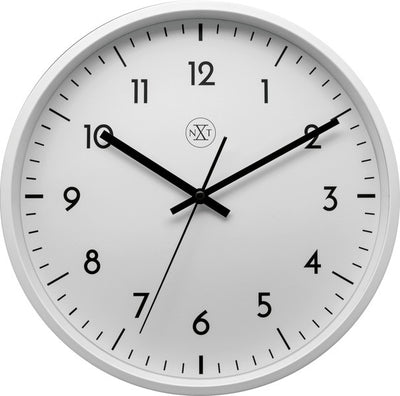 Nächste Zeit Weitere NX-7320 Wanduhr NXT-Durchmesser 30 cm Kunststoff weiß, weißes Zifferblatt