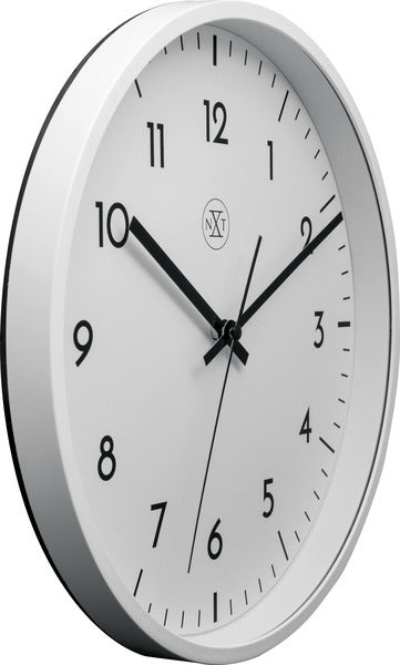 Nächste Zeit Weitere NX-7320 Wanduhr NXT-Durchmesser 30 cm Kunststoff weiß, weißes Zifferblatt