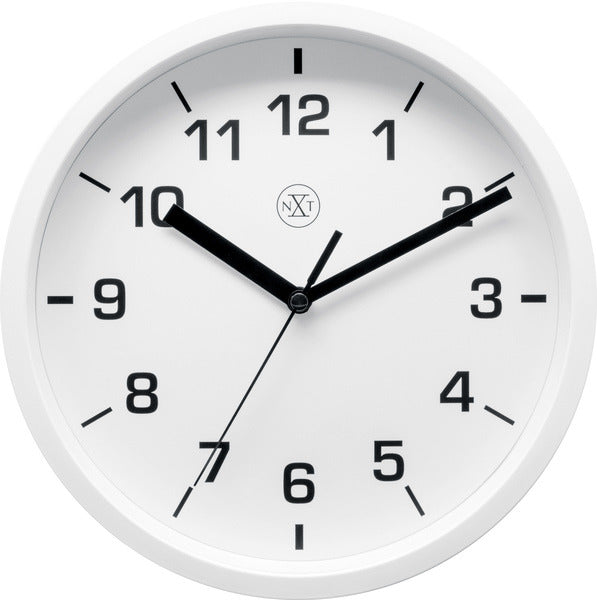 Nächste Zeit Weitere NX-7321WI Wanduhr NXT-Durchmesser 20 cm Kunststoff weiß, weißes Zifferblatt